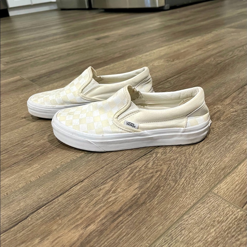 White Checkered Vans